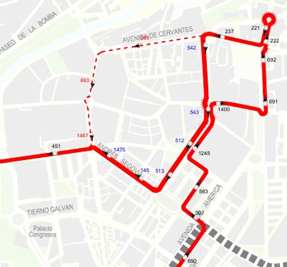 Desvío línea 11. Clic para ver plano completo